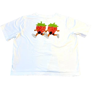 Nike Shirt Womens Medium White Strawberry Running Cropped T Shirt Rare - Picture 1 of 12