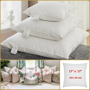 FEATHER CUSHION PAD 17 x 17 Inch Sofa Inserts 43cm EXTRA THICK Pillow - Picture 1 of 12