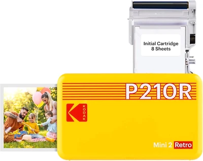 KODAK Mini 2 Retro 4PASS Portable Photo Printer (2.1X3.4") + 8 Sheets, Black Pre - Image 1 of 4