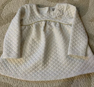 Tahari Baby Girl Winter Flower Dress Gold & Cream ~ Size 18 Months - Picture 1 of 9