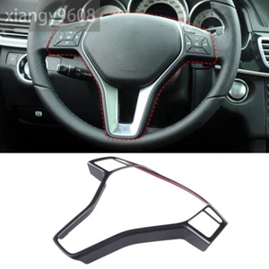 Matte Black Steering Wheel Trim For Benz A B C E CLA GLA GLK CLS Class W212 W204 - Foto 1 di 8