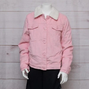 Forever 21 Pink Cream Corduroy Faux Sherpa/Shearling Lined Jacket Girls 13/14 - Picture 1 of 7