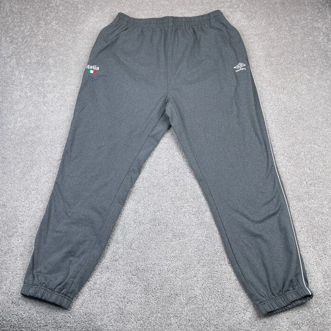 Italy Soccer Pants Mens Extra Large Gray Umbro Jogger Sweatpants Italia Logo Cover