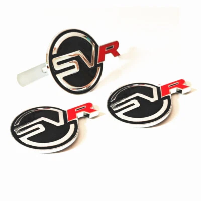 3X Insignia de rejilla de capó delantero automático SVR emblema de maletero trasero metal 3D cromo negro Foto 1 de 3