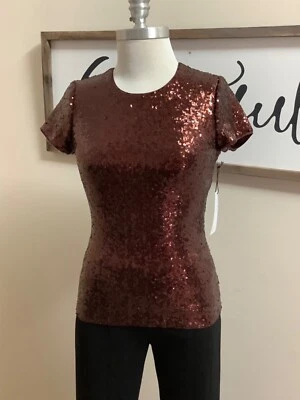 Top Mujer Bailey 44 XSmall Marrón Lentejuelas Nuevo Foto 1 de 4