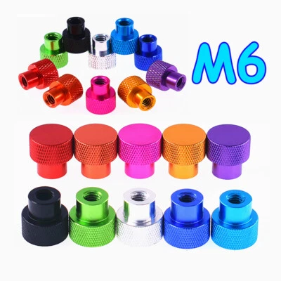 M6 Aluminium Rändelmuttern Hutmutter Farbige Daumenmutter Blindbohrung Metrisch - Bild 1 von 4