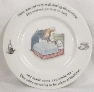 Wedgwood Peter Rabbit Bread Plate Childs Porcelain Beatrix Potter Blue Sheet - Picture 1 of 5