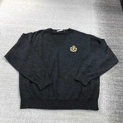 Мужской большой пуловер Lyle Scott шерстяной темно-серый опрятный повседневный для взрослых - Изображение 1 из 4