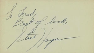 "Cleveland Indians" Steve Hargan Hand Signed 3X5 Card COA - Picture 1 of 2