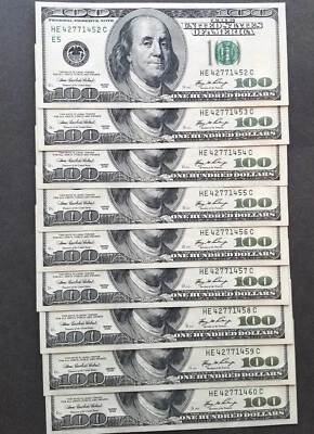 ( 1 Bill ) 100 Dollar Note 2006; P#528 HE RICHMOND Sequential UNCIRCULATED - Image 1 of 3