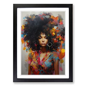 Stampa arte da parete donna con riccioli bordo duro tela incorniciata immagine decorazione poster - Foto 1 di 8