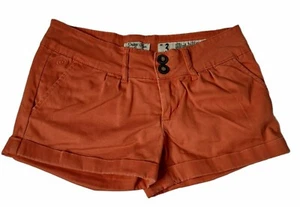 Indigo Rein Forever Womens Size 3 Orange Casual Low Rise Cuffed Boyfriend Shorts - Picture 1 of 12