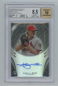 2013 Bowman Sterling Shelby Miller Autograph Refractor BGS 8.5/NM-MT+ 10/AUTO - Picture 1 of 2