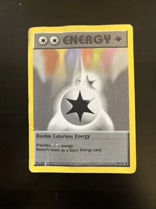 Double Colorless Energy 1st Edition Shadowless Base Set 96/102 HP/DMG - Picture 1 of 9