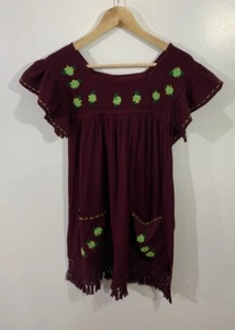 Vintage Sweater Tunic Bohemian 1970s Wool Embroidered Small - Picture 1 of 9
