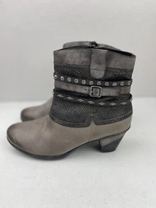 Remonte Womens Leather Gray Cheyenne Western Bootie Ankle Boot Size 8.5 NEW - Picture 1 of 9