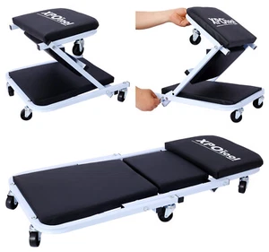 36" Foldable Z Creeper 2-in-1 Rolling Folding Car Creeper & Seat Lay Down or Sit - Imagen 1 de 12
