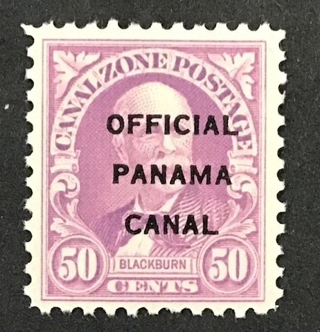 Canal Zone 1941 VF-XF MLH Sc#O7  50 Cents Lilac Blackburn Official Issue. (W40) Cover