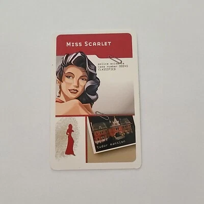 Clue 2002 Suspect Card Miss Scarlet Replacement Piece - Image 1 of 3