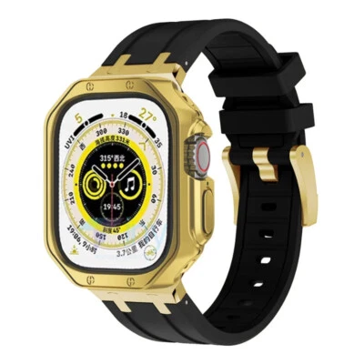 TPU Case Soft Sports Band Refit Cover Strap for Apple Watch Ultra 9 8 7 6 5 4 3 - Image 1 of 4