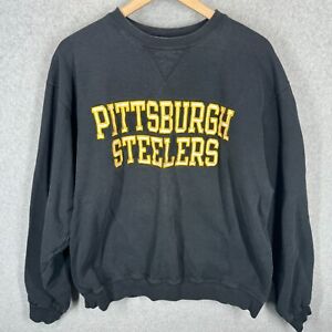 Vintage Pittsburgh Steelers Sweatshirt Size XL Black Crewneck NFL Champion 90s