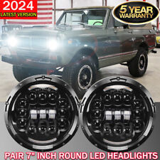 Brightest Pair 7" Inch Round LED Headlights For International Scout II 1973-1980