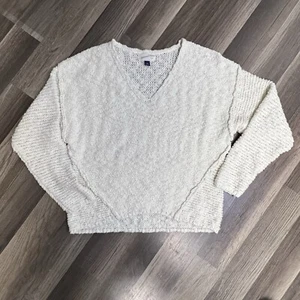 Suéter para mujer Universal Thread talla mediana manga larga cuello en V blanco roto - Imagen 1 de 6