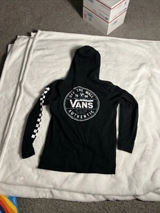 Vans Hoodie Sweatshirt Off The Wall Since 1966 Pullover Black Youth Large XL - Picture 1 of 6