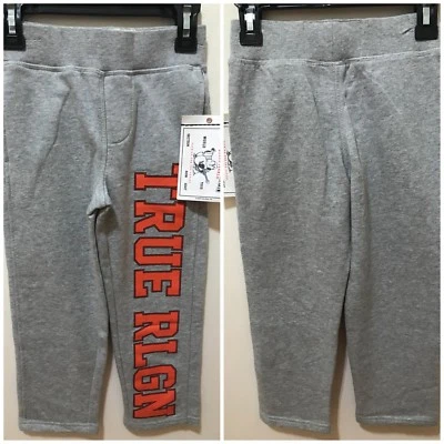 Pantalones deportivos True Religion para niños gris jaspeado talla 4 mascota $59 nuevos con etiquetas Foto 1 de 4