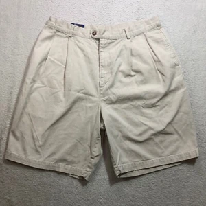 Pendleton Pleated Shorts Mens Size 36 Beige Mid Rise Light Wash Khaki Shorts - Picture 1 of 9