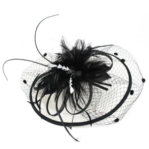 Beading Fascinator Floral Feathered Handmade Hair Accessories for Women Ladies - Bild 1 von 8