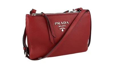 PRADA SHOULDER BAG HANDBAG BANDOLIERA 1BH046 RED LEATHER NEW - Image 1 of 4