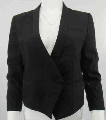 Chaqueta Blazer Helmut Lang Negra Mezcla Lana Recortada Asimétrica Talla 2 Foto 1 de 4