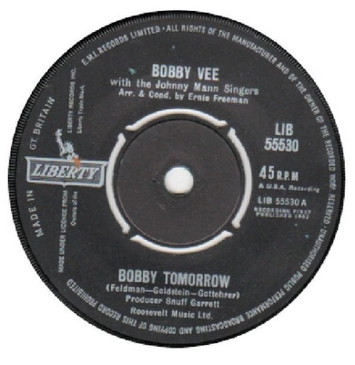 Bobby Vee With The Johnny Mann Singers - Bobby Tomorrow (7", Single) - 315924354 - Image 1 of 2