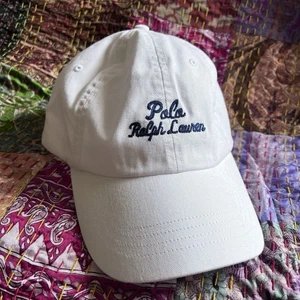 Polo Ralph Lauren Baseball Cap Hat White Leather Buckle Unisex - Picture 1 of 6