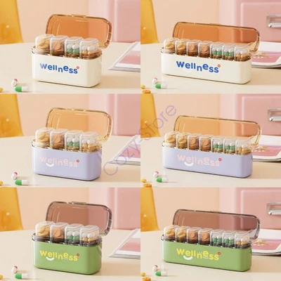 Portable Pill Box Leak-Proof Divided Compartments for Medicine & Vitamins - Image 1 of 4
