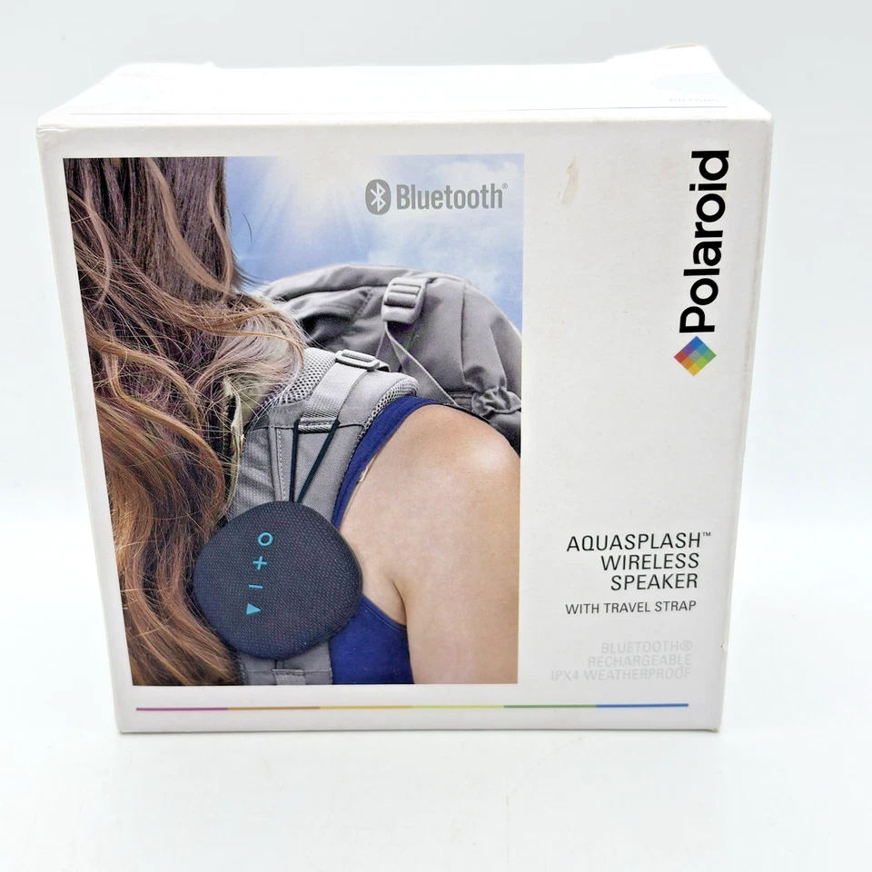 Polaroid Rugged Aquasplash Wireless Bluetooth Speaker With Travel Strap