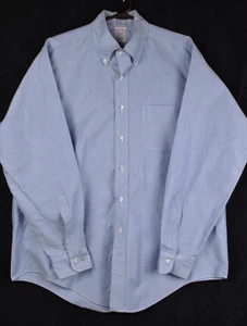 Brooks Brothers Makers Solid Oxford Shirt Mens XXL Blue Neck 16.5 Long Sleeve - Picture 1 of 18