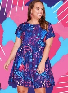 Purple Bam Dress LPD Size 14 Generous Fit Polyester - Picture 1 of 3