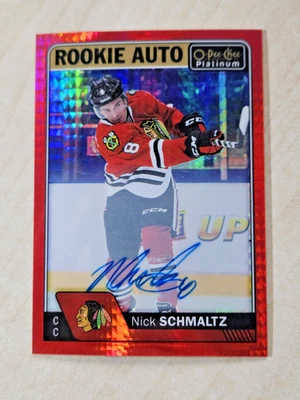 2016-17 O-Pee-Chee Platinum Rookie Red Prism /50 Nick Schmaltz #R-SC Auto RC 💔 - Image 1 of 4