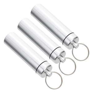 Caja contenedor palillo de dientes de viaje caja de botellas de aluminio de metal de almacenamiento de hisopo de 3 piezas - Imagen 1 de 12
