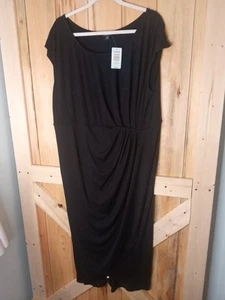 Torrid Midi Crepe Bustier Tulip Dress Size 2 (2x) Black Tulip Hem New - Picture 1 of 5
