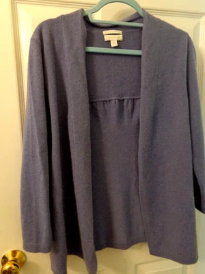 Suéter Cárdigan Charter Club Azul Purpúreo 2 Capas Cachemira Frente Abierto M Usado en Excelente Condición Foto 1 de 4