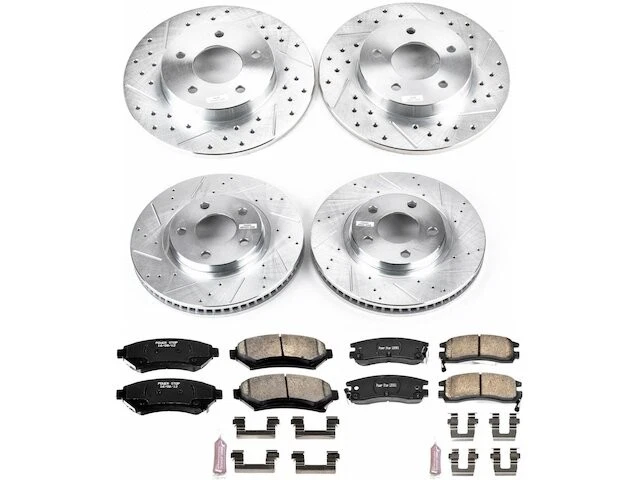 Kit de pastillas de freno delanteras y traseras y rotor para Cadillac DeVille 1997-1999 WH753QK Foto 1 de 1