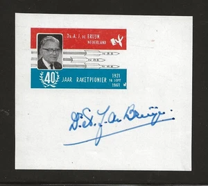 1961 DEUTSCHLAND Raketenpostmarke - signiert deBruijn, imperf, vollgummiert - EZ 43A1 - Bild 1 von 1