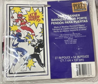 Banner de puerta Saban Power Rangers Bandai 1994 de colección 54x27" Party Express años 90 Foto 1 de 3