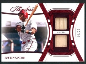 2024 Flawless Ruby Justin Upton Game-Used Dual Bat Card Serial Numbered #14/20 - Picture 1 of 2