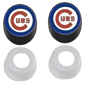 TWO black bolt cover License Plate Screw Cap for CHICAGO CUBS BlacK CAPS - Foto 1 di 3