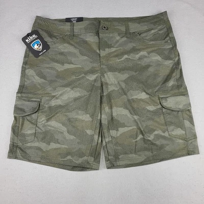Kuhl Shorts Womens 16 Green Camo Kurve Cargo Outdoor Hiking Pockets Lightweight - Image 1 of 4