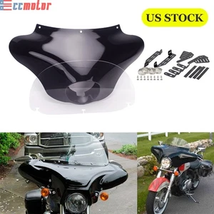 Batwing Fairing Windshield For Harley Sportster XL1200X Dyna Fat Bob Street 750 - Picture 1 of 11